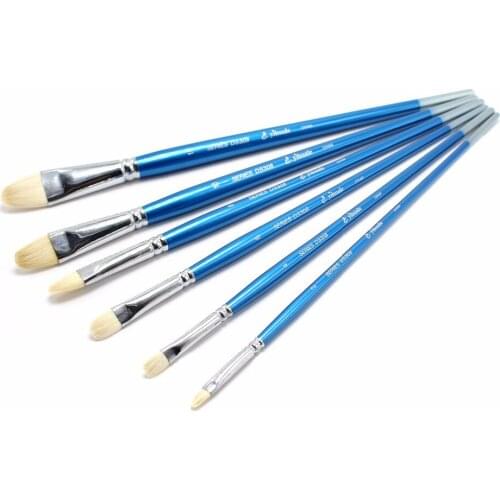 Eval 6pcs/set Watercolor Paint Brush Nylon Hair Professional Artist Painting Brush for Oil Watercolor Painting Brush Set