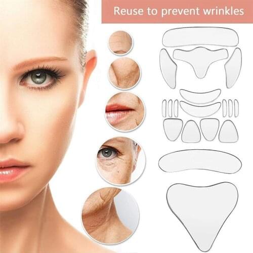 18 PCS Reusable Silicone Wrinkle Removal Sticker Eye Sticker Pad Facial Lift Beauty Stickers For Cheeks Mouth Corners Neck Care