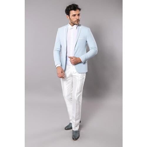 Sky Blue Groom Suit