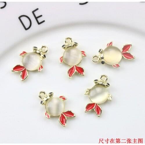 Novelty earrings Korea earrings quirky jewelry alloy dripping simulation creative goldfish DIY earrings necklace material