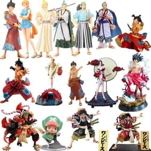 One Piece Luffy Roronoa Zoro Vinsmoke Sanji Trafalgar Nami Boa Hancock Land of Wano Country Ver.The Grandline Men Anime Figure
