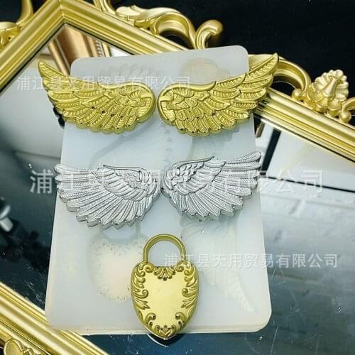 Punk Fantasy Gear Stars Moon Face Angel Wings Silicone Mould DIY Drop Glue Pendulum Bracket Decoration Mould 19-216