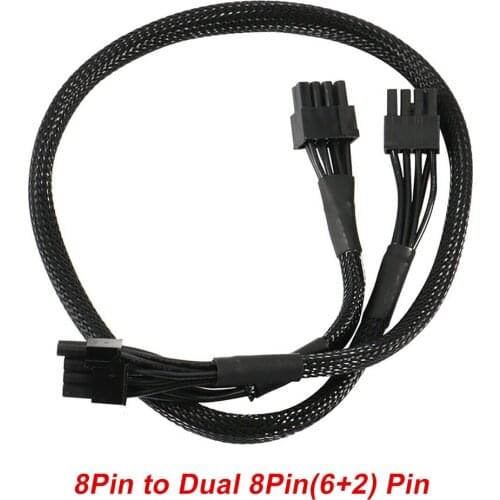 Pci Express 8pin To Dual 6+2pin Power Supply Cable Pcie 8 Pin 1 To 2 Spliter For Asrock Radeon Amd Sapphire Evga Gigabyte 1pc