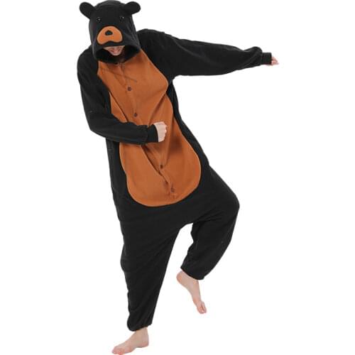 Women Pajamas Bear Onesies For Adults Men Cartoon Pijama Kigurumi Animal Costume Cosplay One-Piece Bodysuit For Halloween Gift