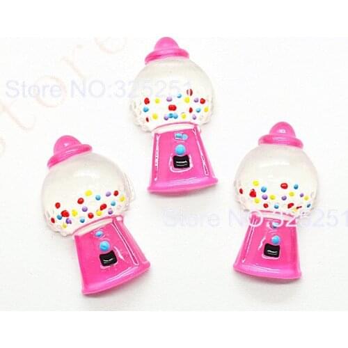 Resin Pink Color Bubble Gum Machine FlatBack Cabochons,Daily Life Decoration,17*31mm