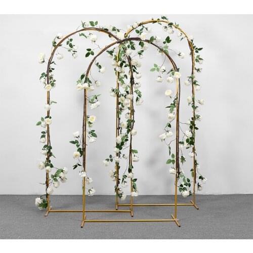 Luxury Shiny Golden Wedding Arch Background Props Black Flower Arch Outdoor flower Stand Celebration Scene Decoration