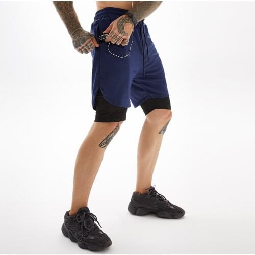 Shorts Male Outdoor Sport Jogging Bermuda Basketball Shorts Double Deck Running Pants Men Gym Fitness Training Quick Drying