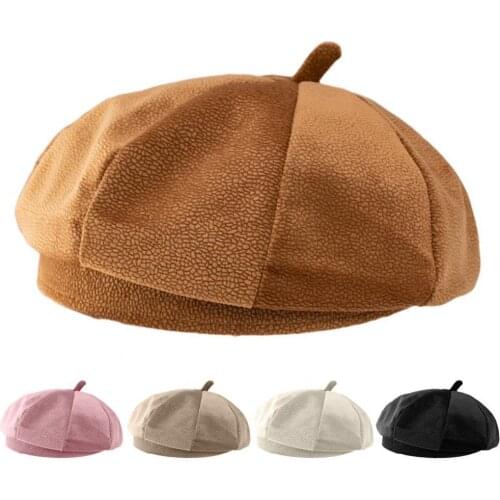 Octagonal hats Women Korean Autumn Winter Thin Velvet Keep Warm All-match Women Beret Octagonal Hat womens spring berets 2021