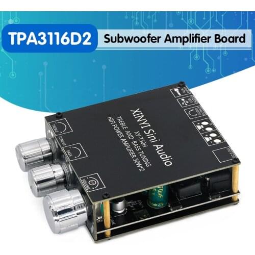 XY-T50H TPA3116D2 2*50W Bluetooth 5.0 Subwoofer Amplifier Board 2.0 Channel High Power Audio Stereo AUX USB Bass AMP