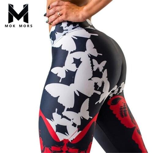 Cross-border Hot Sale Womens New Slim Casual Fitness Workout Leggings Fashion Brand Butterfly Print Leggings Women