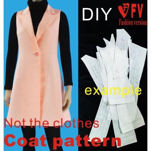 Sewing drawings female soil sleeveless coat coat pattern 1:1 clothing design pattern BFY-149