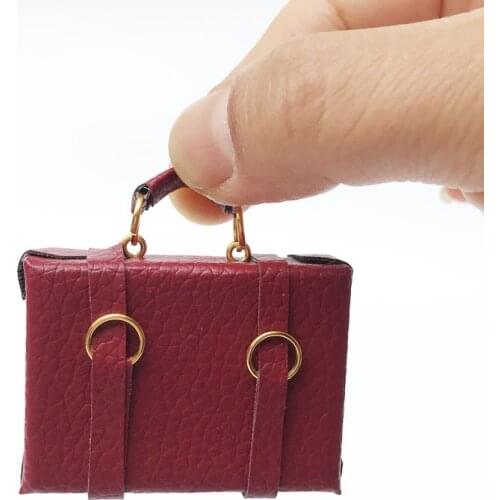 1PC Fashion Mini Suitcase for Dolls Miniature Toys Trunk Dollhouse Decor Cute Small Jewellery Box Doll Handbag For Girls Gift