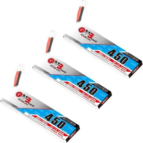 3PCS GNB 450mah 3.7V 80C/160C Lipo battery with PH2.0 Plug for FPV Betafpv snapper 7 K110 Tiny7 E010 Emax Freestyle Whoop Drone
