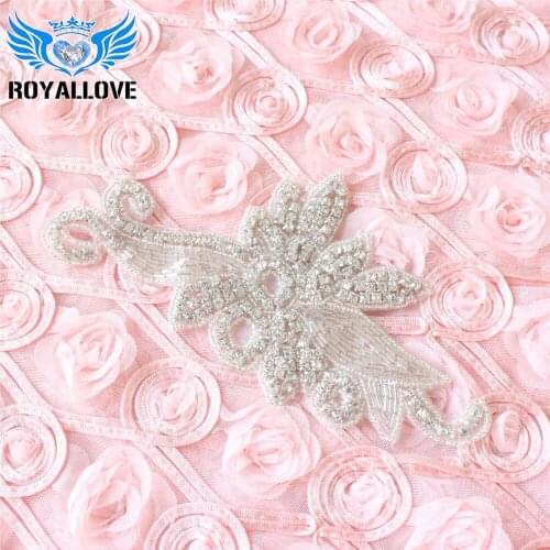 30Pcs Sparkle Rhinestone applique crystal applique large embellishment bridal wedding belts and sashes diamante beaded Motif