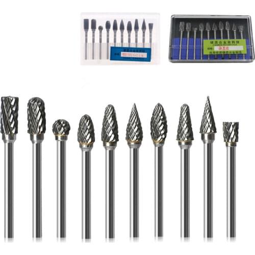 3x6mm Tungsten Carbide Drill Bit Rotary File Burrs Milling Cutter Diamond Carving Tool Woodworking Grinding Head