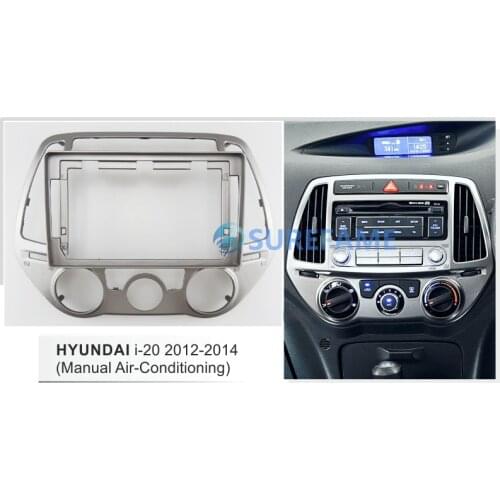 9 inch Car Fascia Radio Panel for 2012-2014 HYUNDAI i20 i-20 (Manual A/C) Dash Kit Install Facia Console Bezel 9inch Trim Plate