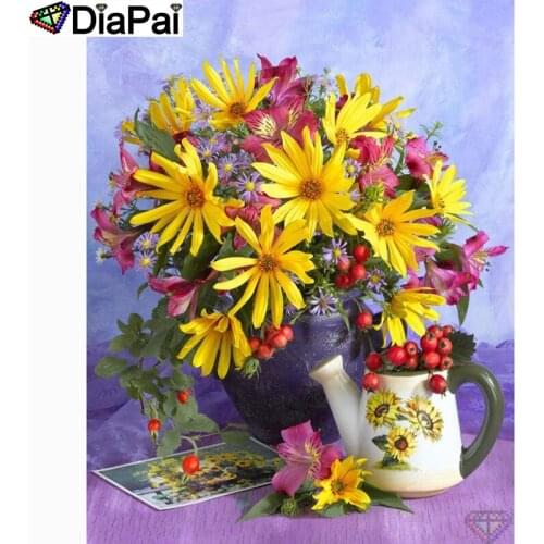 DIAPAI 5D Diamond Embroidery Needlework Kit "Flower landscape" Diy Diamond Painting Cross Stitch Home Decoration Gift A26417