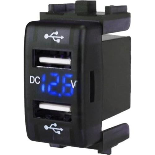 4.2A Car Charger Socket Dual USB Port Charging Volt Display Adapter For Toyota Dual USB Car Charger Socket Outlet Adpater Port