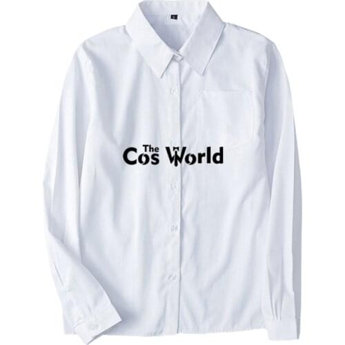 XS-5XL Mens Womens Spring Autumn V Neck Long Sleeve Slim White Shirt Tops Blouses For JK School Uniform Student Clothes