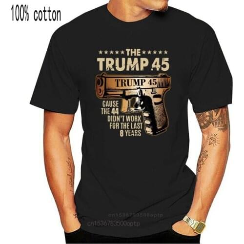 Black Trump 45 Greater Than 44 Gun Rights 2Nd Amendment Tshirt Usa 100 Cotton Adults Casual Tee Shirt
