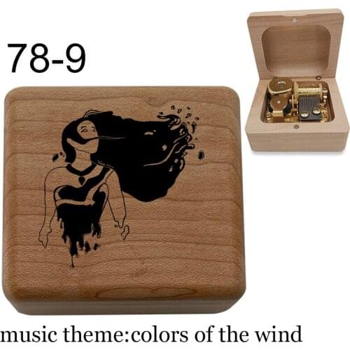 Colors of the wind figure print wind up mechanical music box anime fans kids girls boys studends toy Life souvenir gifts