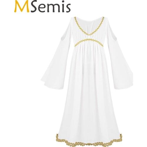 Kids Child Roman Greek Fairy Cosplay Costume for Girls Halloween Carnival Party Costume Dress Up Roleplay Fancy Princess Dress
