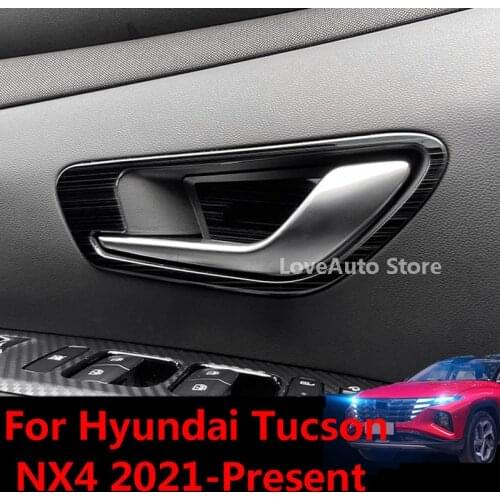 For Hyundai Tucson NX4 2021 Car Inner Door Bowl Handle Patch Stainless Steel Door Wrist Clasp Decorative Stickers Accessories