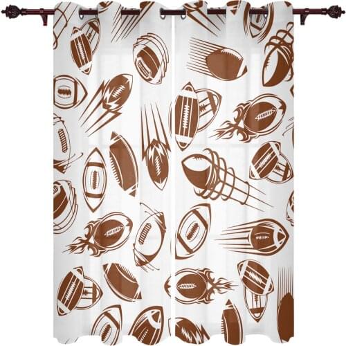 Rugby Sports Window Curtains Home Decor Bedroom kichen Draperies Curtains for Living Room Christmas Curtains