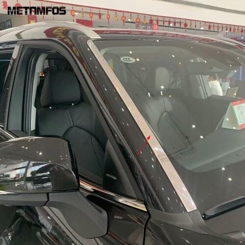 For Toyota Highlander Hybrid 2021 2022 Chrome Front Window Trim Windshield Strip Molding Trim Sticker Accessories Car Styling