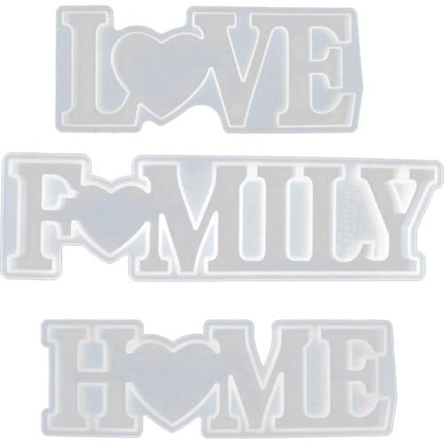 English Word Mold DIY Handmade Crystal Glue Mold Letter Love Silicone Home Making Mold