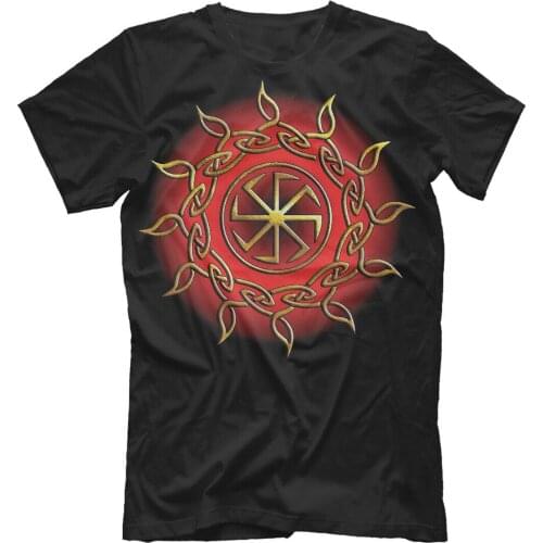 Russia Slavs Solstice Solar Circle Symbol Slavic Amulet T-Shirt. Summer Cotton Short Sleeve O-Neck Mens T Shirt New S-3XL