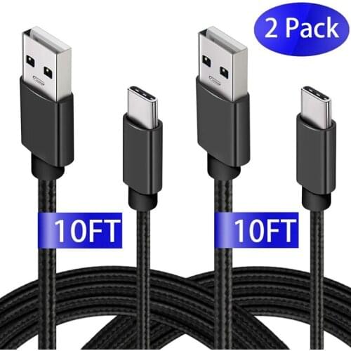 2 Pack 3M Type C Cable Fast Charging USB C Cable Charger Cord for Samsung Galaxy S10e S8 S9 S9 Plus Note 9 8 Cable Cord
