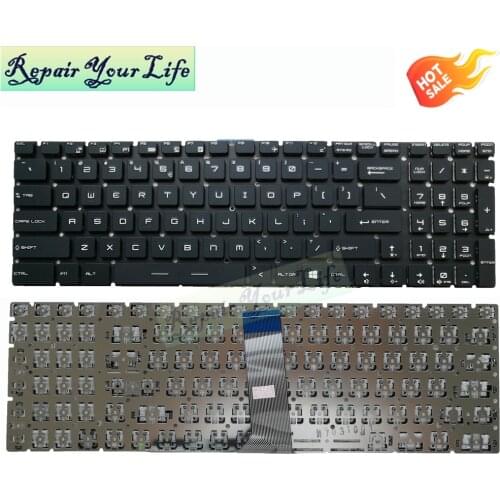 For MSI GE72 GE62 WS60 GS60 GS70 GT72 GP62 GP72 GT73VR GS72 GL62VR US Laptop Keyboard White Words No Backlit keyboard