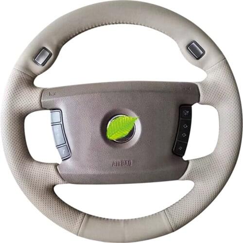 For BMW 7 Series 730 740 750 760 745li 755 E66 E65 E38 Alcantara leather hand stitched steering wheel cover auto parts interior