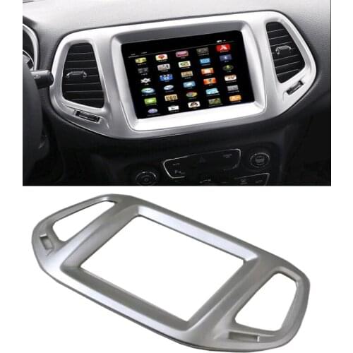 New Arrival GPS Panel Frame Dashboard Air Condition Vents Trim Garnish Covers Bezel ABS Chrome For Jeep Compass 2017