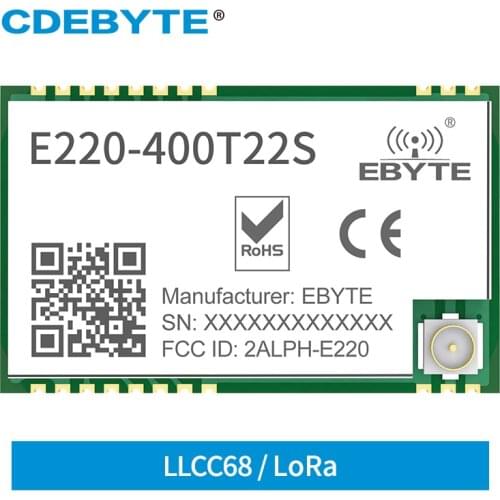 E220-400T22S LLCC68 LoRa Wireless RF Module 22dBm ISM band 433MHz LoRa Spread Spectrum SMD IPEX Antenna Anti-interference