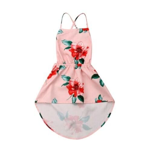 Baby Kids Girls Casual Dress Little Girl Summer Clothing Cute Flower Backless Party Pageant Dress