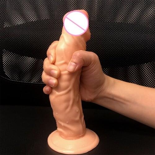 21.5*5.4cm Real Skin Touch Realistic Dildo with Suction Cup Big Silicone Penis for Women Masturbation Lesbain Sex Toy Female