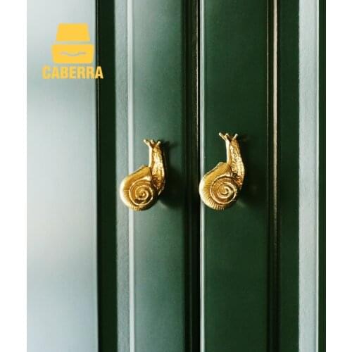 Handles For Cabinets And Drawers Brass Snail Pure Copper Drawer Cabinet Furniture Handles Wardrobe Knobs Kitchen Storage Cabinet