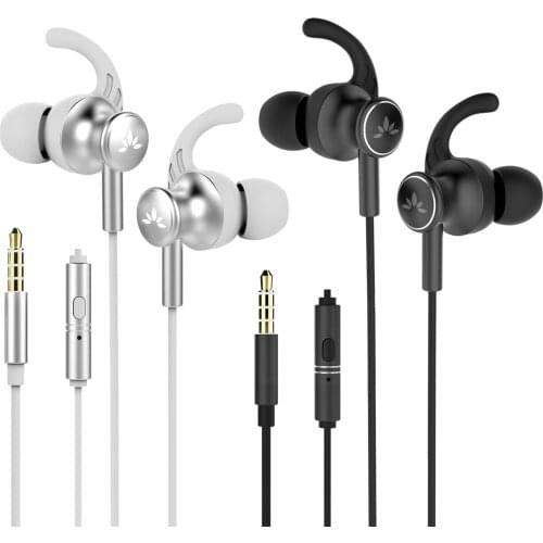 Avantree 2-Pack Sports Earbuds Wired with Microphone, Sweatproof Running Earphones with Earfin,in Ear Headphones