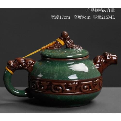 Ice cracked purple sand pot tea set household drinking tea pot ceramic simple single filter teapot pottery teaware kettle