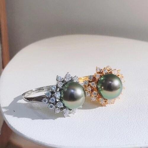 Gorgeous 925 Sterling Silver Adjustable Free Size Ring Settings Findings Mountings Parts for Pearl Corals Jade Crystal Agate