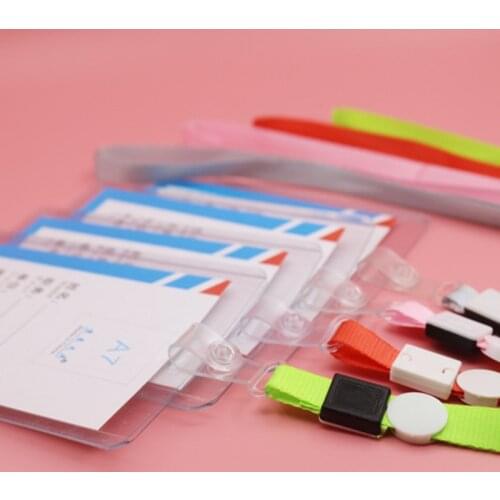 10pcs/lot Wholesale Custom Screen Print 1.0/2.0cm Neck Hanger Transparent Rope Button Hook Badge ID Card Holder Colorful Lanyard