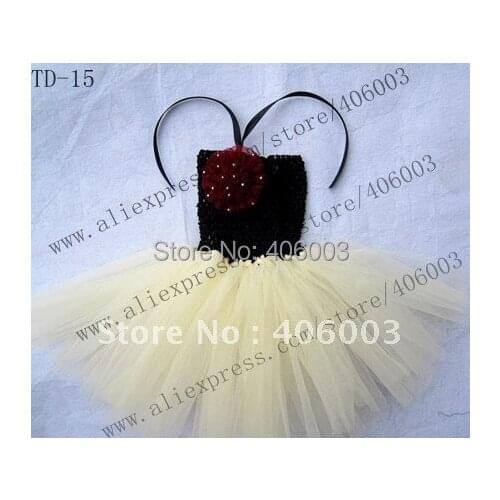 Crochet baby girl dress black and ivory 6*6inch