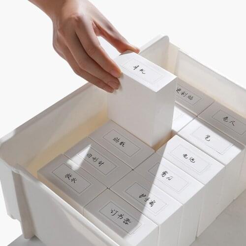 Drawer Classified Storage Box Creative Folding Cover With Label Stationery Organizer Japanese-style Household Sorting Box White