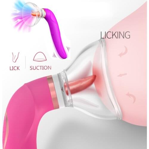 Tongue Nipple Sucking Vibrator Licking Clitoris Stimulate Sex Toys for Woman Breast Pussy Sucker Female Masturbator Adults Toys