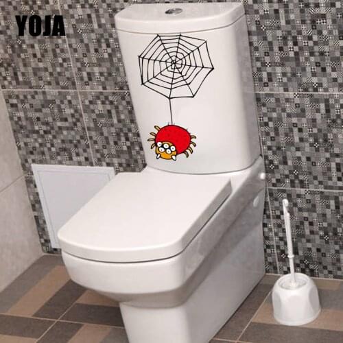 YOJA 14.1X23.8CM Cute Cartoon Spider Web Bedroom Home Decor Wall Sticker Toilet Decal T5-1359