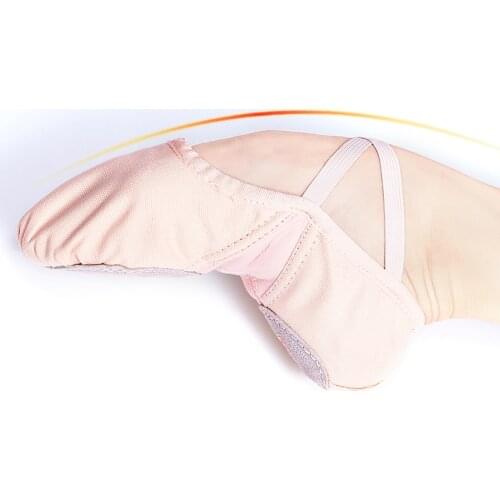 Women Ballet Gymnastics Dance Shoes Girls High Elasticity Leather Sole Soft Shoes for Ballet