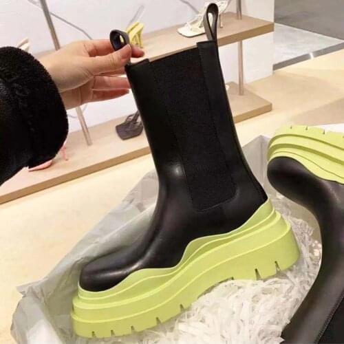 MCCKLE Womens Chelsea Boots Slip On Ankle Boots Women PU Leather Platform Flat Shoes Ladies Non-slip Casual Botas Femininas New