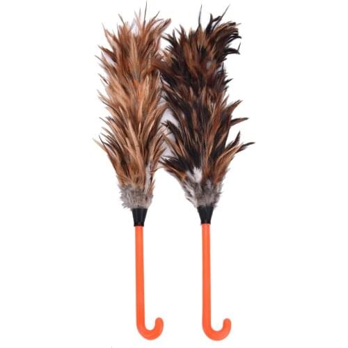 1Pcs 45cm Anti-static Feather Plastic Hooked Handle Fur Brush Duster Dust Cleaning Tool
